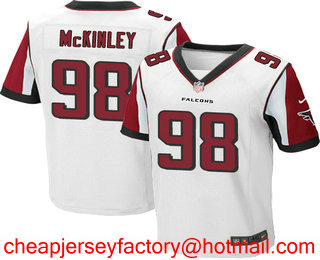Men's 2017 NFL Draft Atlanta Falcons #98 Takkarist McKinley White Road Stitched NFL Nike Elite Jersey