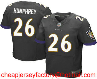 Men's 2017 NFL Draft Baltimore Ravens #26 Marlon Humphrey Black Alternate Stitched NFL Nike Elite Jersey