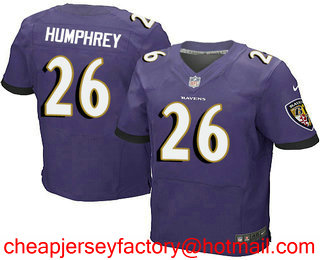 Men's 2017 NFL Draft Baltimore Ravens #26 Marlon Humphrey Purple Team Color Stitched NFL Nike Elite Jersey