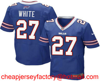Men's 2017 NFL Draft Buffalo Bills #27 Tre'Davious White Royal Blue Team Color Stitched NFL Nike Elite Jersey