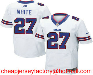 Men's 2017 NFL Draft Buffalo Bills #27 Tre'Davious White White Road Stitched NFL Nike Elite Jersey