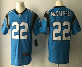 Men's 2017 NFL Draft Carolina Panthers #22 Christian McCaffrey Light Blue Alternate Stitched NFL Nike Elite Jersey