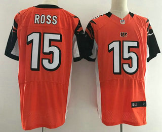 Men's 2017 NFL Draft Cincinnati Bengals #15 John Ross Orange Team Color Stitched NFL Nike Elite Jersey