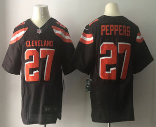 Men's 2017 NFL Draft Cleveland Browns #27 Jabrill Peppers Brown Team Color Stitched NFL Nike Elite Jersey