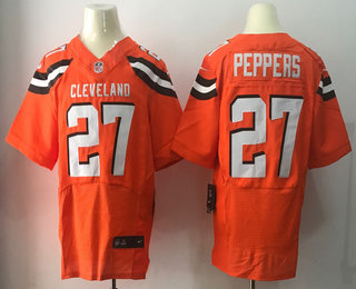 Men's 2017 NFL Draft Cleveland Browns #27 Jabrill Peppers Orange Alternate Stitched NFL Nike Elite Jersey