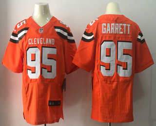 Men's 2017 NFL Draft Cleveland Browns #95 Myles Garrett Orange Alternate Stitched NFL Nike Elite Jersey