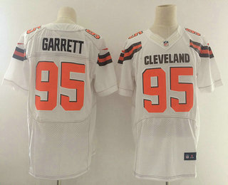 Men's 2017 NFL Draft Cleveland Browns #95 Myles Garrett White Road Stitched NFL Nike Elite Jersey