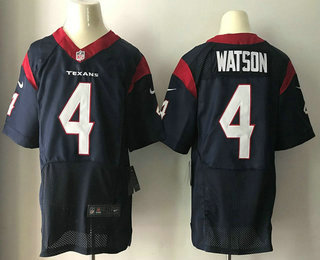 Men's 2017 NFL Draft Houston Texans #4 Deshaun Watson Navy Blue Alternate Stitched NFL Nike Elite Jersey
