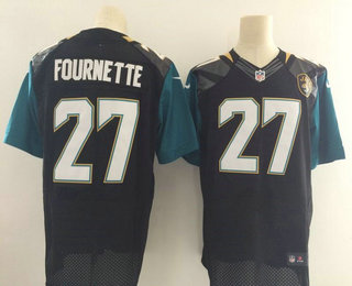 Men's 2017 NFL Draft Jacksonville Jaguars #27 Leonard Fournette Black Alternate Stitched NFL Nike Elite Jersey