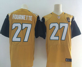 Men's 2017 NFL Draft Jacksonville Jaguars #27 Leonard Fournette Nike Gold Color Rush NFL Elite Jersey