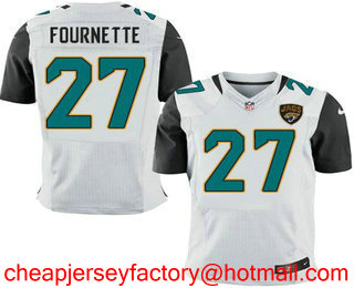 Men's 2017 NFL Draft Jacksonville Jaguars #27 Leonard Fournette White Road Stitched NFL Nike Elite Jersey