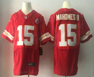 Men's 2017 NFL Draft Kansas City Chiefs #15 Patrick Mahomes II Red Team Color Stitched NFL Nike Elite Jersey