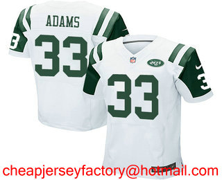 Men's 2017 NFL Draft New York Jets #33 Jamal Adams White Road Stitched NFL Nike Elite Jersey