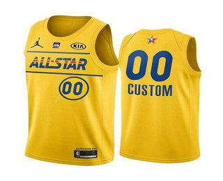 Men's 2021 All-Star Active Player Custom Yellow Western Conference Stitched NBA Jersey