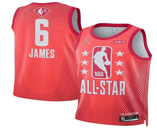 Men's 2022 All-Star #6 Lebron James Maroon Stitched Basketball Jersey