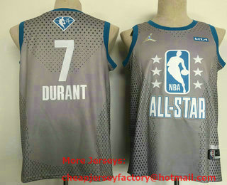 Men's 2022 All-Star Brooklyn Nets #7 Kevin Durant Grey Stitched Basketball Jersey