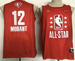 Men's 2022 All-Star Memphis Grizzlies #12 Ja Morant Red Stitched Basketball Jersey