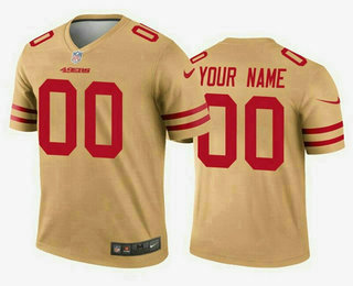 Men's 49ers Customized Gold Inverted Legend NFL Jersey