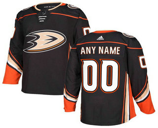 Men's Adidas Ducks Personalized Authentic Black Home NHL Jersey