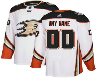Men's Adidas Ducks Personalized Authentic White Road NHL Jersey