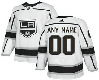 Men's Adidas Kings Personalized Authentic White Road NHL Jersey
