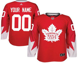 Men's Adidas Maple Leafs Personalized Authentic Red Alternate NHL Jersey