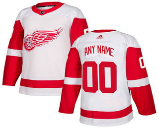 Men's Adidas Red Wings Personalized Authentic White Road NHL Jersey