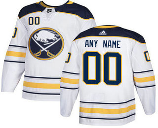 Men's Adidas Sabres Personalized Authentic White Road NHL Jersey