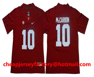 Men's Alabama Crimson Tide #10 A.J. McCarron Vapor Limited Red College Football Stitched NCAA Jersey