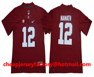 Men's Alabama Crimson Tide #12 Joe Namath Vapor Limited Red College Football Stitched NCAA Jersey