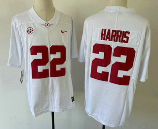 Men's Alabama Crimson Tide #22 Najee Harris Limited White College Football Jersey