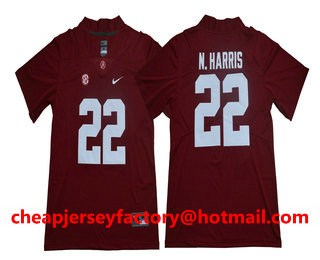 Men's Alabama Crimson Tide #22 Najee Harris Vapor Limited Red College Football Stitched NCAA Jersey