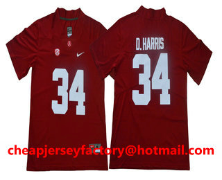 Men's Alabama Crimson Tide #34 Damien Harris Vapor Limited Red College Football Stitched NCAA Jersey