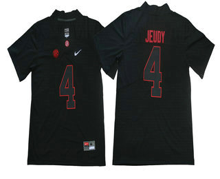 Men's Alabama Crimson Tide #4 Jerry Jeudy Vapor Limited Black Shadow College Football Stitched NCAA Jersey