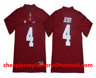 Men's Alabama Crimson Tide #4 Jerry Jeudy Vapor Limited Red College Football Stitched NCAA Jersey