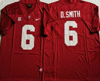 Men's Alabama Crimson Tide #6 DeVonta Smith Red College Football Jersey