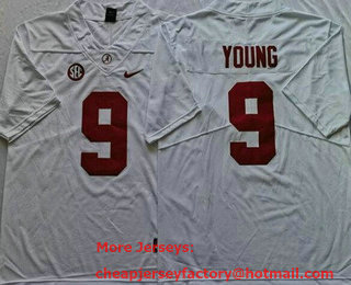 Men's Alabama Crimson Tide #9 Bryce Young White College Football Jersey