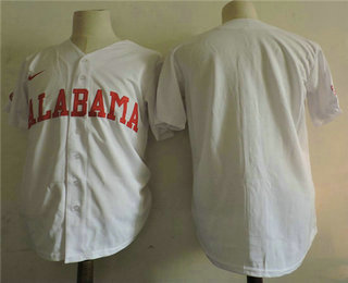 Men's Alabama Crimson Tide Blank White College Baseball Nike Stitched NCAA Jersey