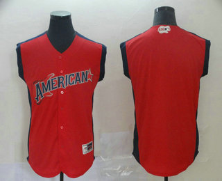 Men's American League Blank Red With Navy 2019 MLB All-Star Futures Game Jersey