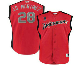 Men's American League Boston Red Sox #28 J.D. Martinez Red With Navy 2019 MLB All-Star Futures Game Jersey