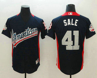 Men's American League Boston Red Sox #41 Chris Sale Navy Blue 2018 MLB All-Star Game Home Run Derby Player Jersey