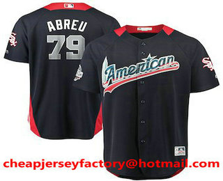 Men's American League Chicago White Sox #79 Jose Abreu Navy Blue 2018 MLB All-Star Game Home Run Derby Player Jersey