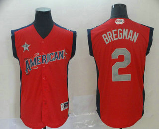 Men's American League Houston Astros #2 Alex Bregman Red With Navy 2019 MLB All-Star Futures Game Jersey