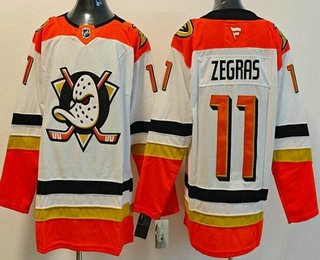 Men's Anaheim Ducks #11 Trevor Zegras White Authentic Jersey