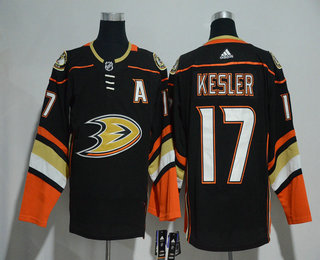 Men's Anaheim Ducks #17 Ryan Kesler Black With Handwork Sequin Fashion Team Logo Home 2017-2018 Hockey Stitched NHL Jersey
