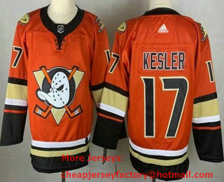 Men's Anaheim Ducks #17 Ryan Kesler Orange Authentic Jersey