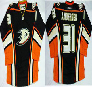 Men's Anaheim Ducks #31 Frederik Andersen Premier Black Third NHL Jersey
