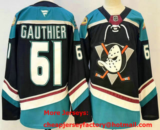Men's Anaheim Ducks #61 Cutter Gauthier Black Authentic Jersey