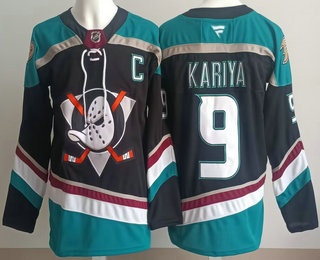 Men's Anaheim Ducks #9 Paul Kariya Black Authentic Jersey