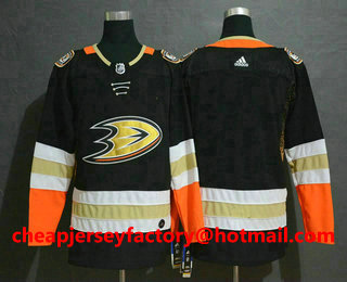 Men's Anaheim Ducks Blank Black Drift Fashion Adidas Stitched NHL Jersey